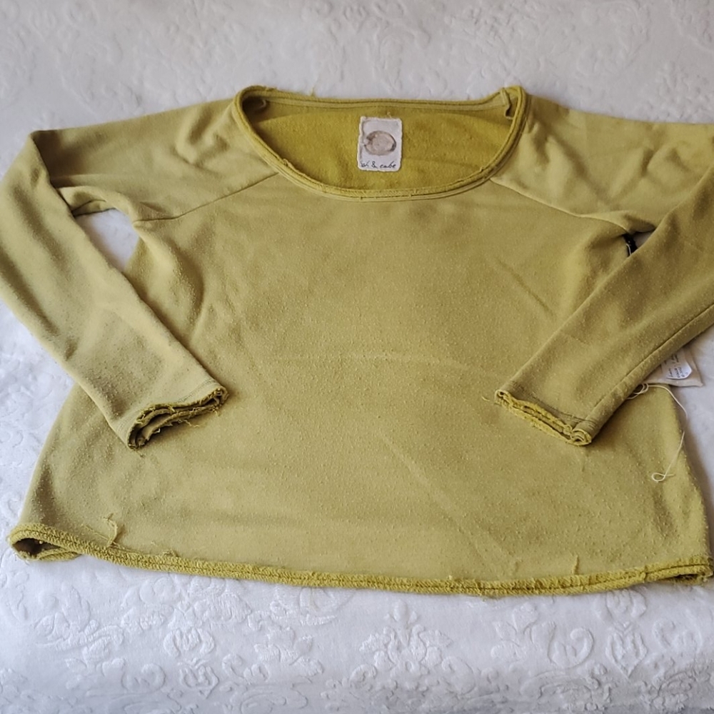 Chartreuse distressed sweater